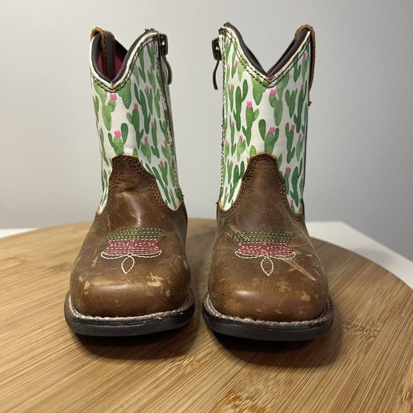 Ariat Toddler Size 5 Anaheim Lil' Stompers Cowgirl Boots Cactus Pink A441000844 - Picture 2 of 7